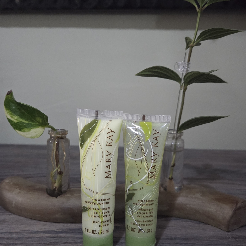 Mary Kay Lotus & Bamboo Mini Body Lotion & Cleanser Set LimitedTime DISCONTINUED